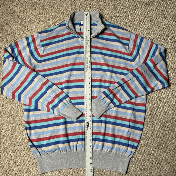 Peter Millar Quarter Zip Sweater Men’s XL Pima Cotton Silk Cashmere Blend Stripe - Picture 5 of 8